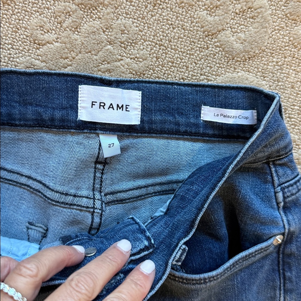 Frame Denim Dark Blue Wide Leg Flare Jeans - Picture 2 of 3